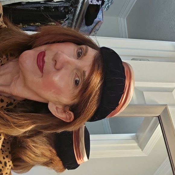 Delman Black Velvet Hat with Multi-color Satin Ribbons - Picture 8 of 9